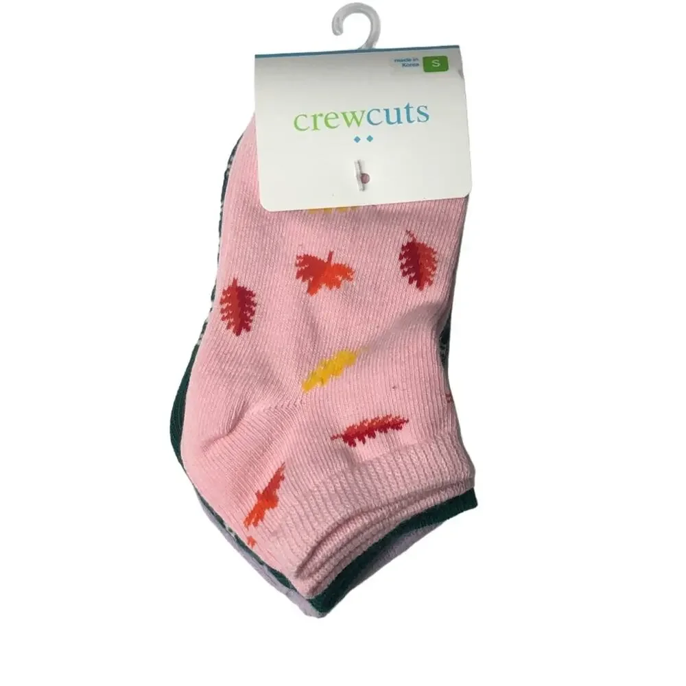 Crewcuts Girl's Fall Theme Multi- Print Socks Three Pairs  Sz S NWT